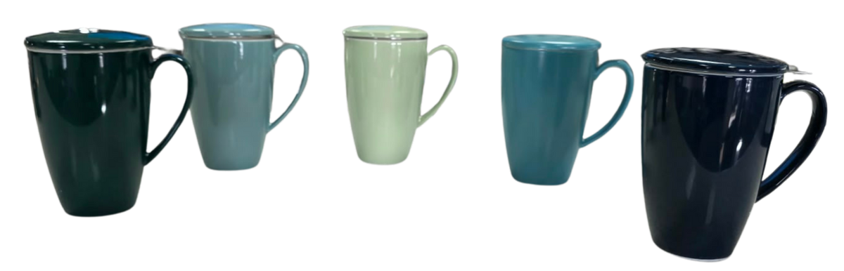 Ceramic Tea Mug with Infuser and Lid