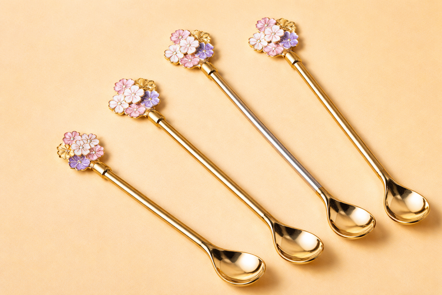 Flower Gold Stirring Spoon