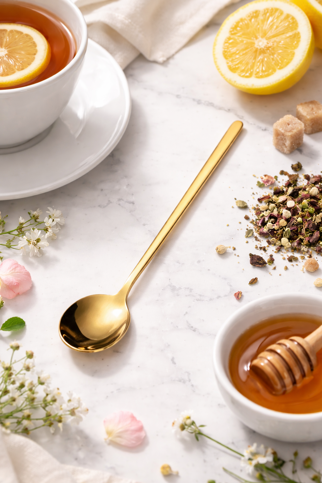Long Handle Gold Stirring Spoon