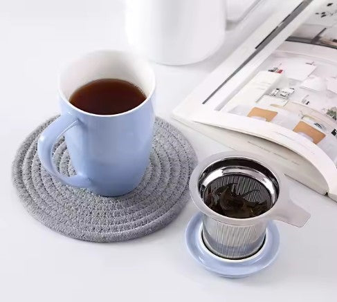 Ceramic Tea Mug with Infuser and Lid