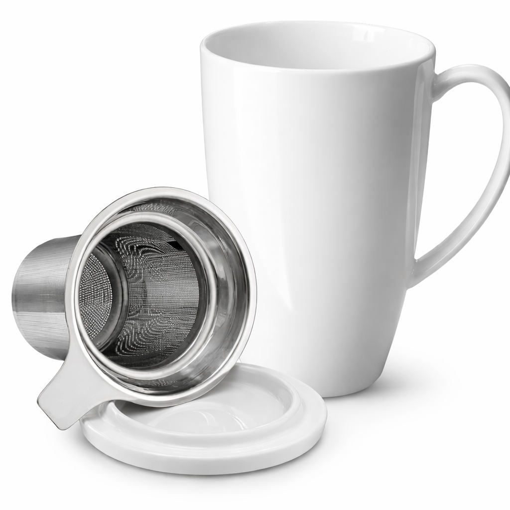 Ceramic Tea Mug with Infuser and Lid