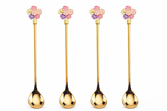 Flower Gold Stirring Spoon