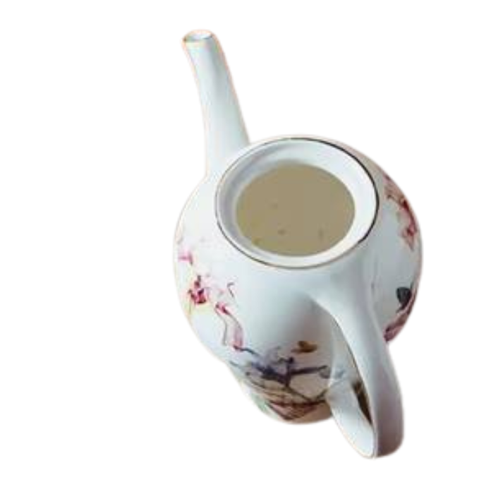 Ceramic Teapot with Lilies - Tall