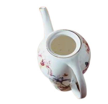 Ceramic Teapot with Lilies - Tall
