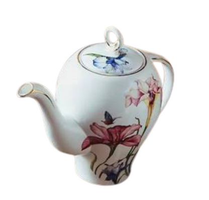 Ceramic Teapot with Lilies - Tall